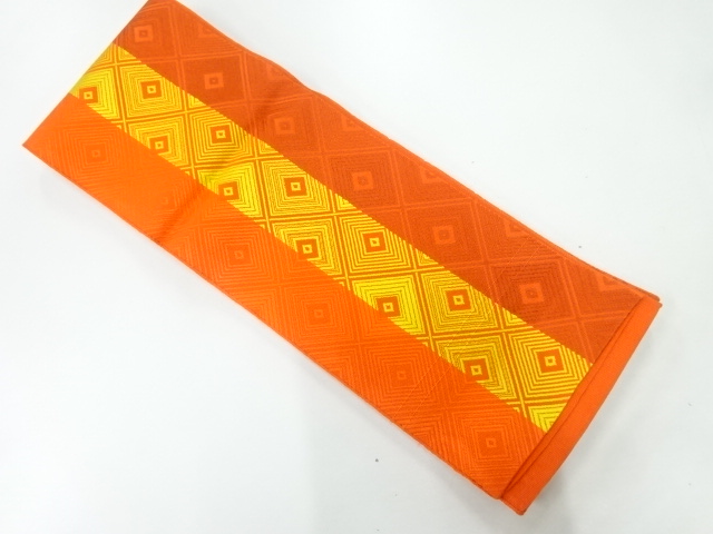 菱模様織出し半幅帯